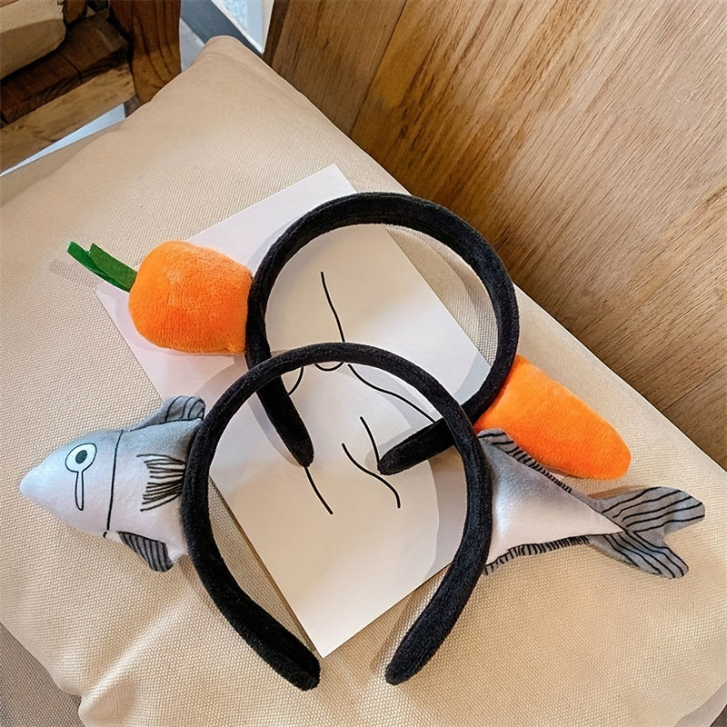 Funny Plush Shark Carrot Headband for Girls