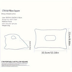 2pcs Portable Inflatable Pillows Thickened Flocking Square Camping Pillow