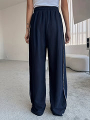 Striped Wide Leg Fitness Trousers