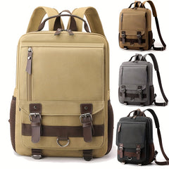 Retro Style Canvas Backpack for Outdoor Travel and Commute