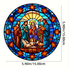 Jesus Stained Acrylic Window Sun Catcher Art Four Seasons Pendant