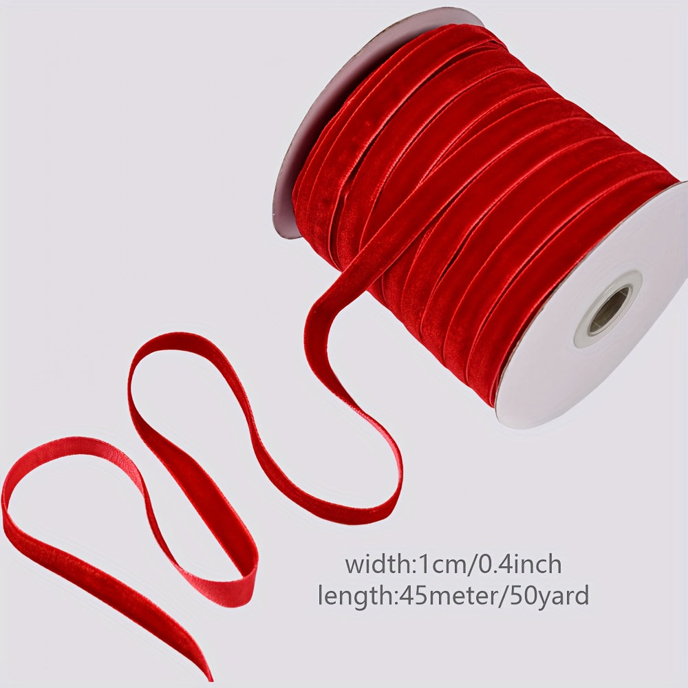 50 Yards Red Velvet Ribbon Butterfly Knot DIY Gift Packaging Bouquets