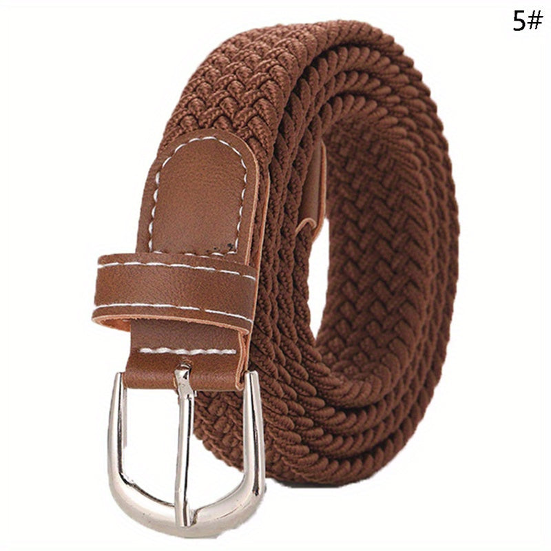 Stylish Braid Canvas Belt Unisex Solid Jeans Pants Belt