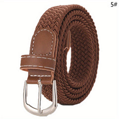 Stylish Braid Canvas Belt Unisex Solid Jeans Pants Belt