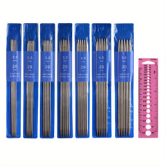 35pcs 7 Packs Double Pointed Knitting Needles Set Stainless Steel