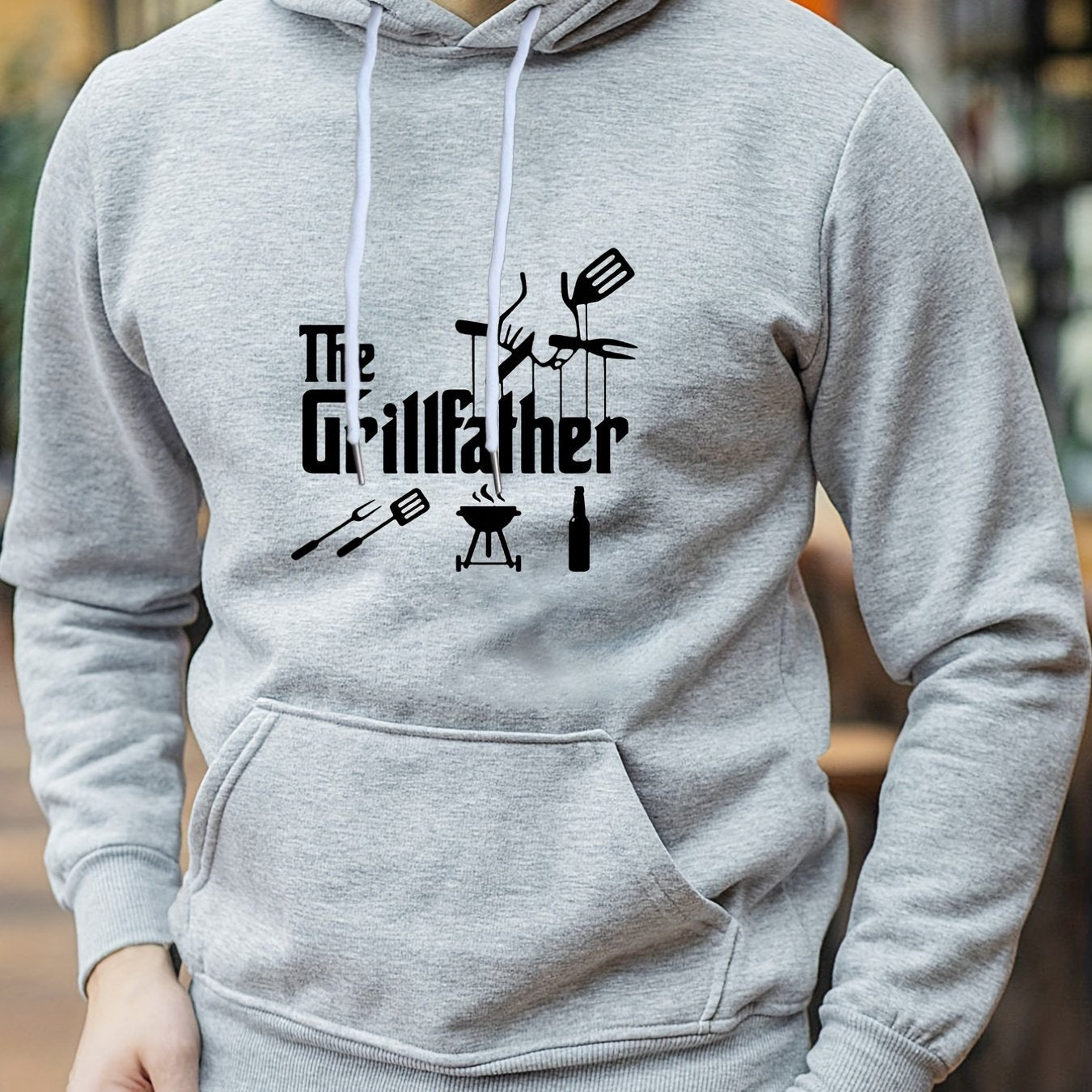 Grill Father Print Hoodie Men's Pullover Sweatshirt