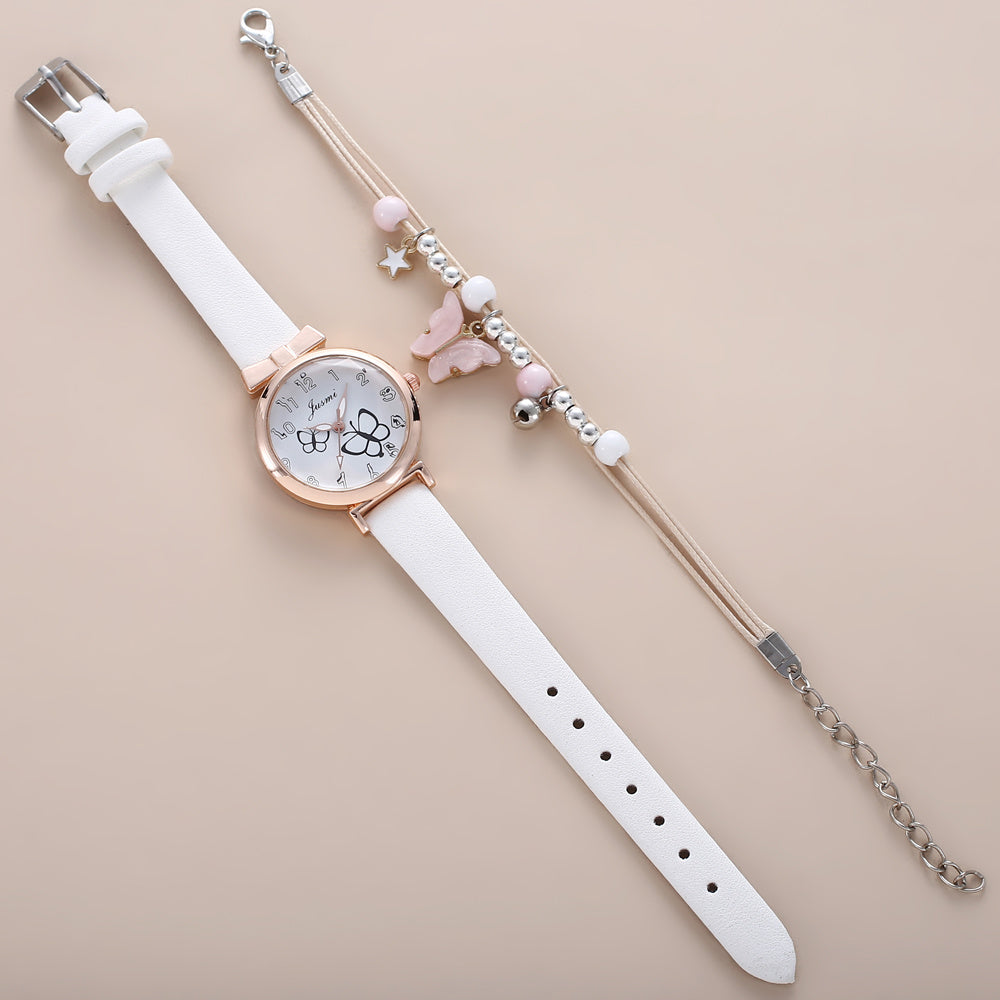 Toddler Girls Circle Butterfly Quartz Watch