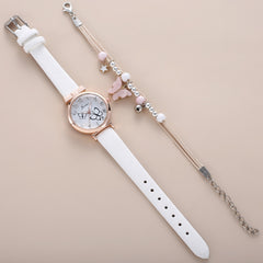 Toddler Girls Circle Butterfly Quartz Watch