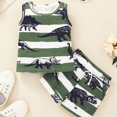 Baby Boys Dinosaur Print Tank Top & Shorts Set