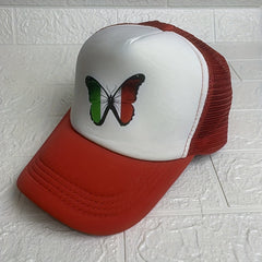 Italian Flag Butterfly Baseball Cap Mesh Cap