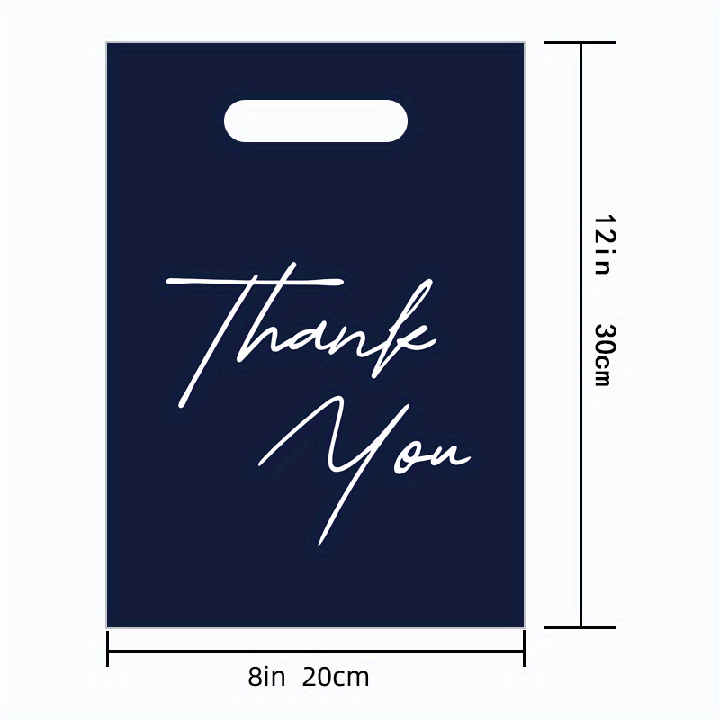 100pcs Thank You Retail Shopping Bag Reusable Plastic Merchandise Bag