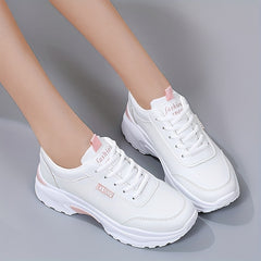 Women's Platform Sneakers Lace Up Low Round Toe Non slip Shoes