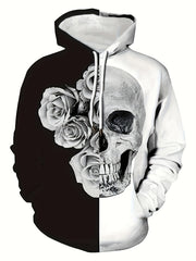 Ink Print Men's Graphic Hoodie Autumn Winter Pullover