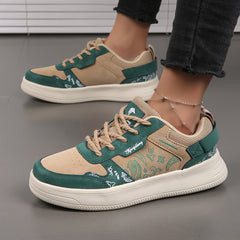 Retro Graphic Print Block Skate Shoes Casual Sneakers
