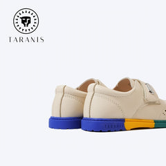 TARANIS Kids Loafers Breathable Buckle Leather Shoes