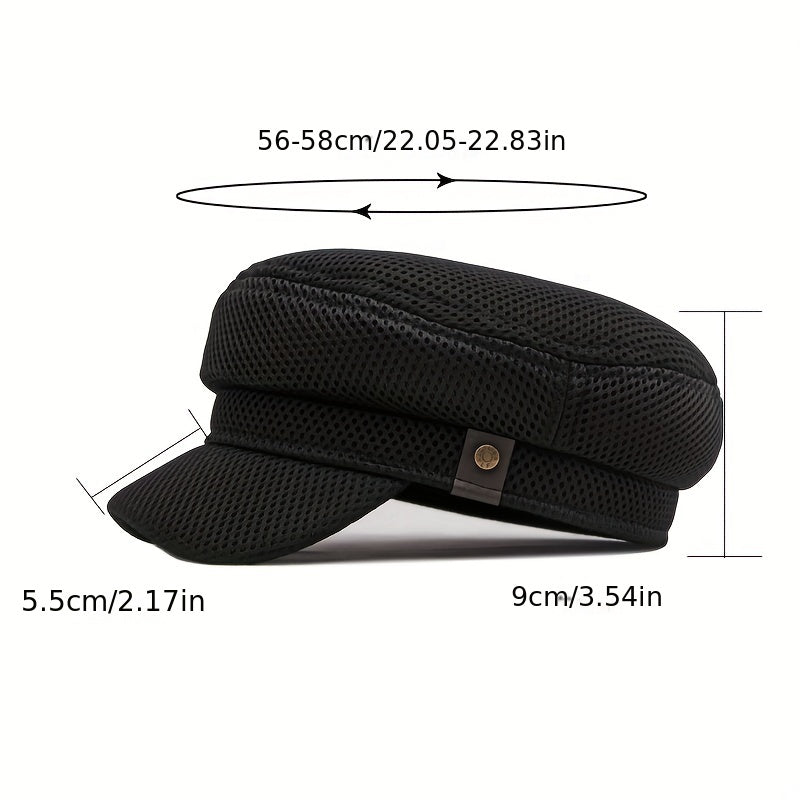 Mesh Hollow Out Flat Cap Vintage Navy Hat Sun Protection Beret