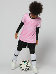 Boys Geometric Pattern Tracksuits Set Football Jersey & Shorts