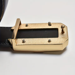 Men's Smooth Buckle Leather Belt Two Baser Cowhide
