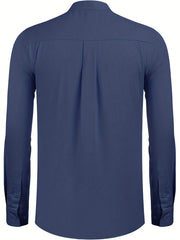 Men's Long Sleeve Stand Collar Shirt