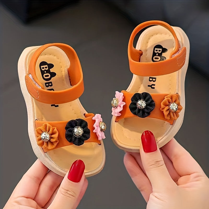 Girls Flowers Sandals Wear resistant Non Slip Comfy Beach Shoes Summer