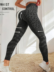 High Waist Leopard Print Workout Leggings Yoga Fitness Tight Pants