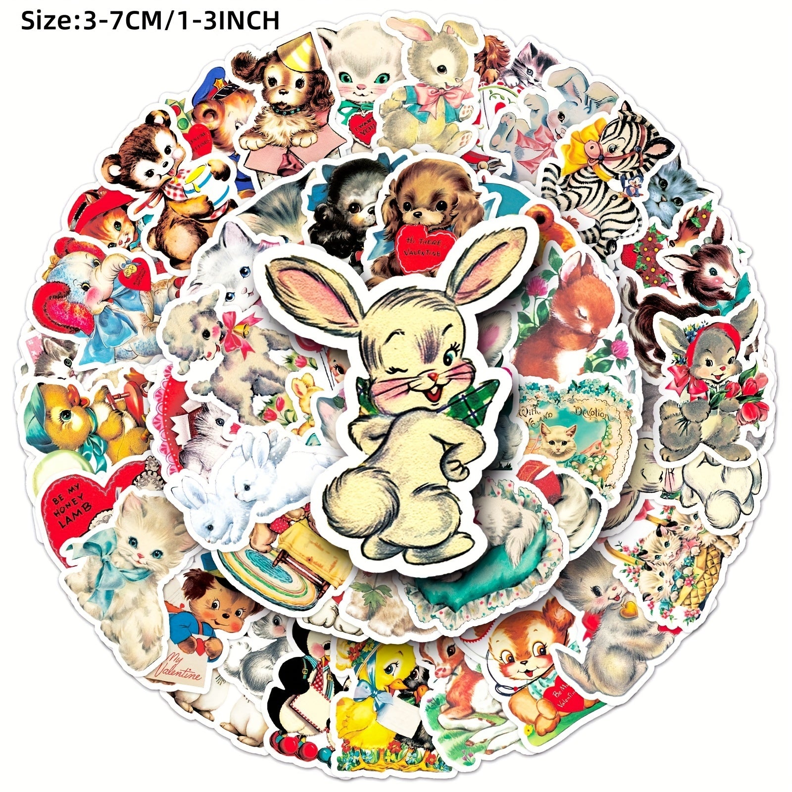 66pcs Cartoon Animal Graffiti Stickers DIY Diary Sticker
