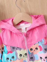 Cute Cartoon Graphic Baby Windbreaker Coat