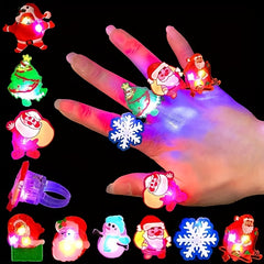 10pcs LED Colorful Glowing Rings - Fun Christmas Party Toy