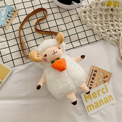Plush Lamb Crossbody Bag Coin Purse for Girls