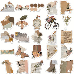 50pcs Brown Skateboard Stickers Waterproof Decals for Refrigerator Notebook Phon