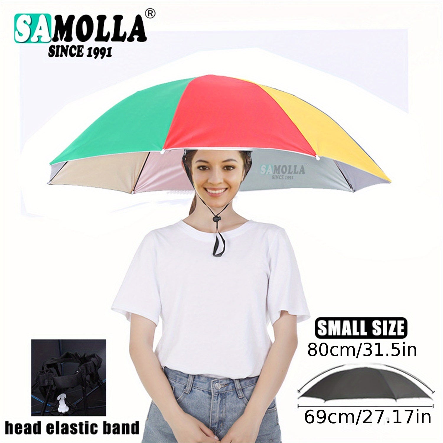 Portable UV Protection Umbrella Hat for Outdoor Fishing