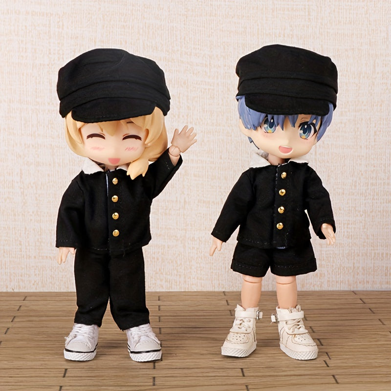 School Uniform Shorts Suit for OB11 Dolls
