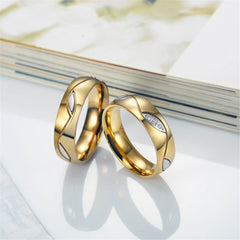 Classic 18k Plated Couples Stainless Steel Ring