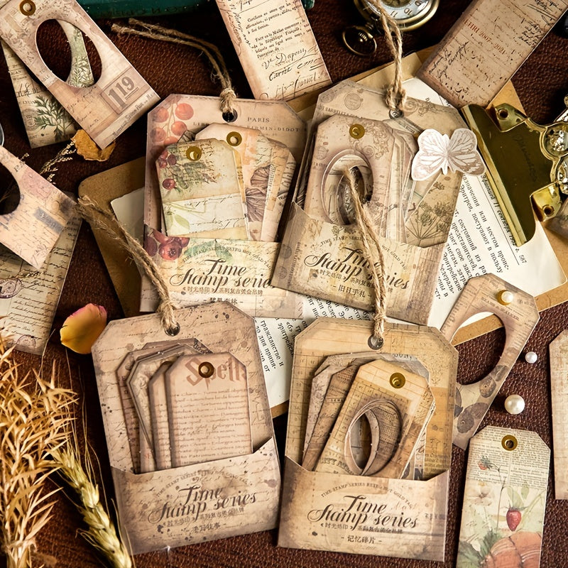 24pcs Vintage Plant Bookmarks with Tassel