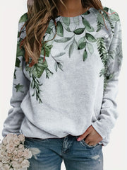 Marble Print Gradient Crew Neck Sweatshirt
