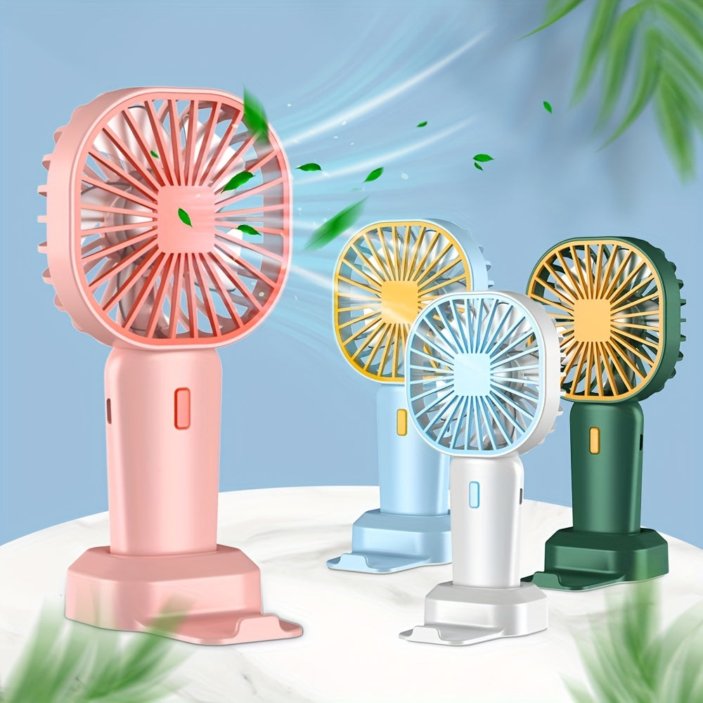 Portable Handheld Fan Rechargeable Cooling Mini USB Fan With Phone Holder