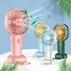 Portable Handheld Fan Rechargeable Cooling Mini USB Fan With Phone Holder