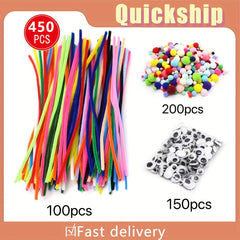 450pcs DIY Twisting Sticks Fur Balls Educational Toys