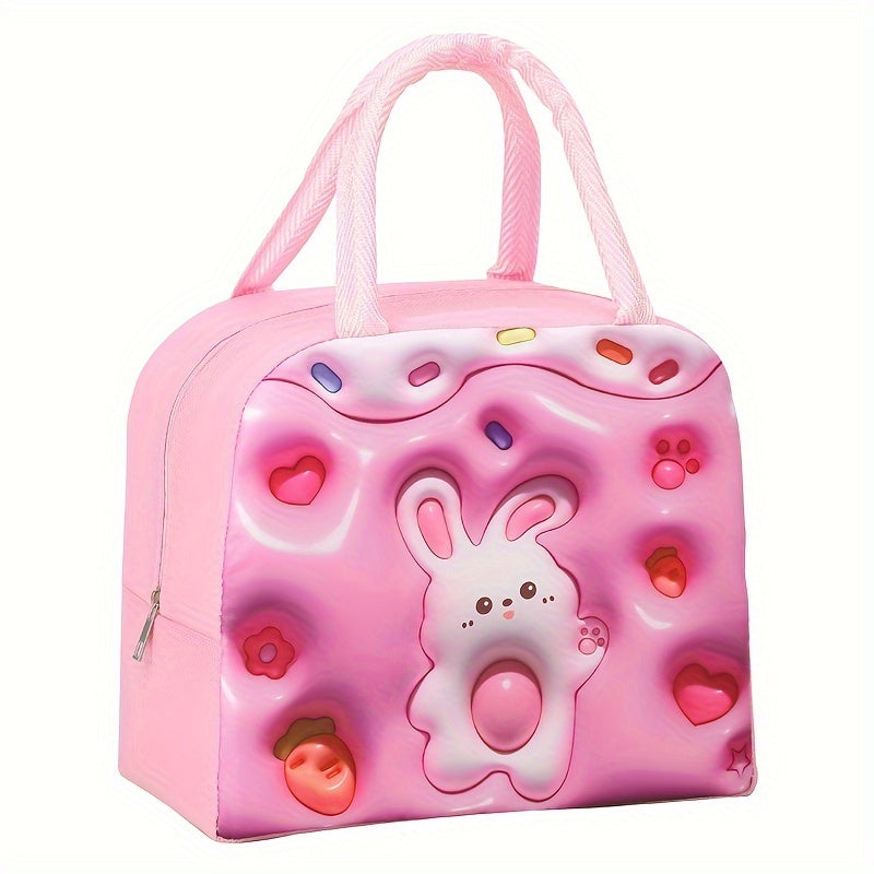 3D Cartoon Pattern Lunch Box Bag Insulated Portable Bag