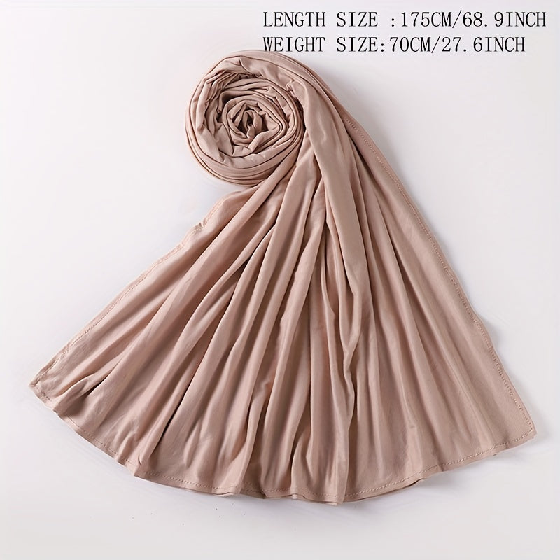 Solid Long Hijab Casual Scarf Large Shawl Windproof Headwrap Turban