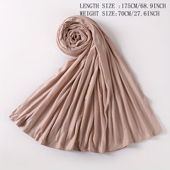 Solid Long Hijab Casual Scarf Large Shawl Windproof Headwrap Turban