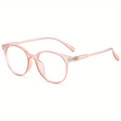 Retro Jelly Round Frame Clear Lens Computer Glasses
