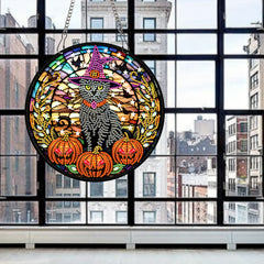 Halloween Cat Pumpkin Diamond Painting Pendant Kit