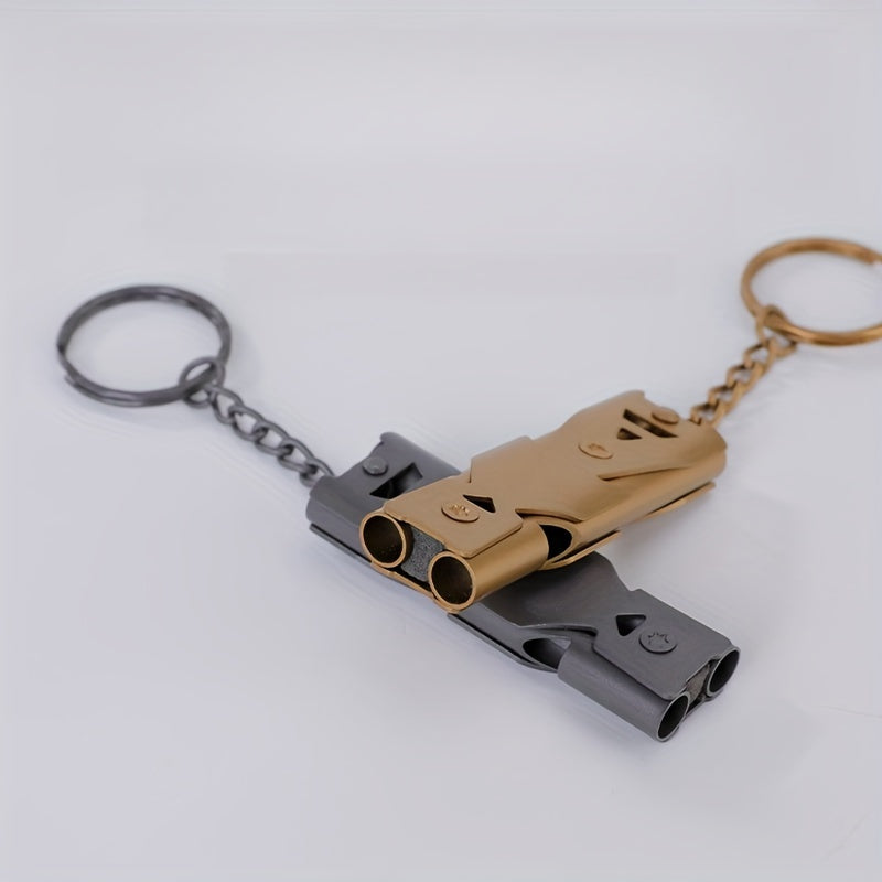 2pcs Stainless Steel Double Tube Survival Whistle