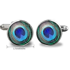 Feather Time Gem Steel Cufflinks