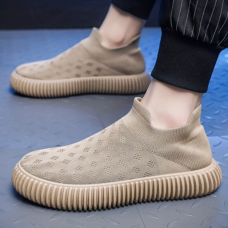 Men's Knit Slip-On Casual Shoes for Traveling Jogging