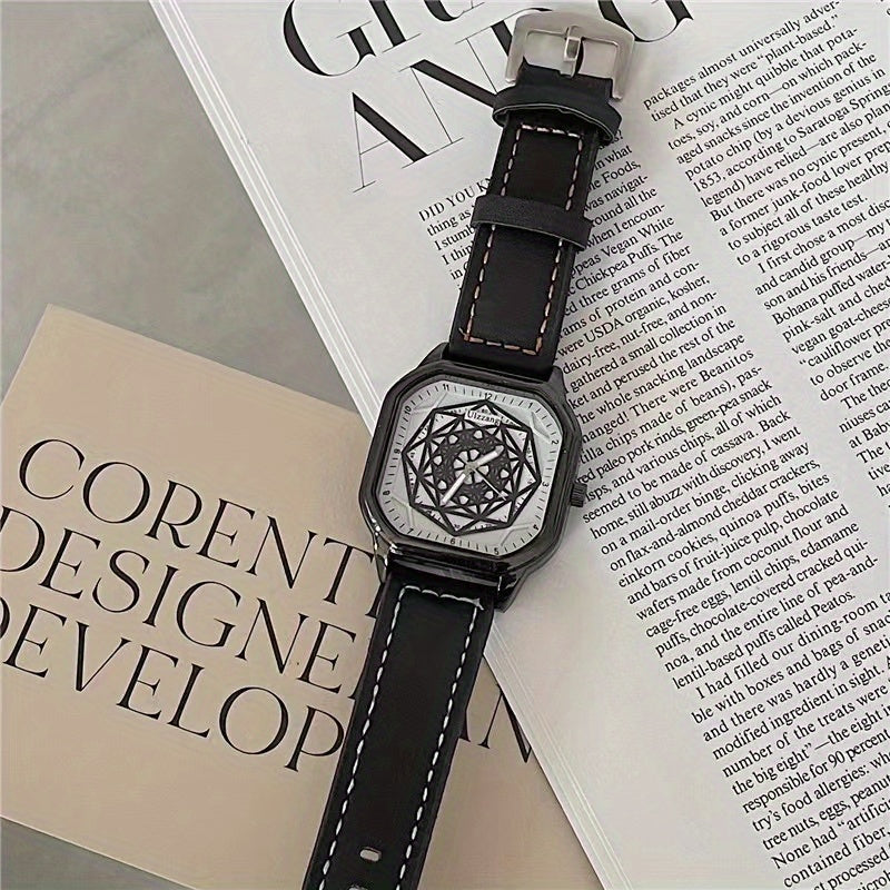 Youth Geometric Turntable Pointer Watch