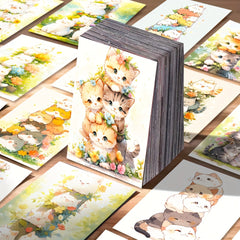 48pcs Stacking Cat Vinyl Graffiti Stickers for DIY Decoration