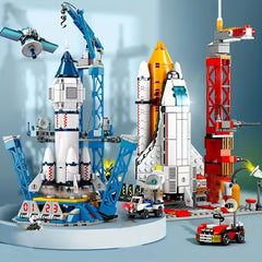 Solar System Rocket Building Blocks Set Educational Space Shuttle Launch Center