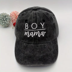 BOY MAMA Embroidery Baseball Cap Distressed Sun Hat